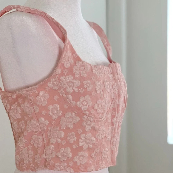 Nwt Wild Fable Brocade Corset, vintage inspired, pink, M - Picture 9 of 16